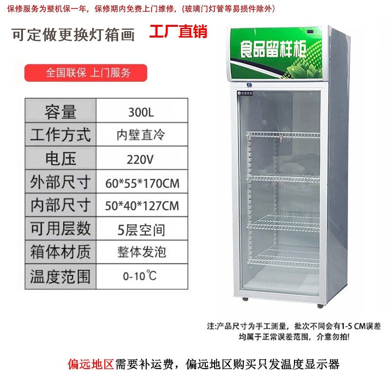 展示冷饮小冰箱冷藏食堂商用餐厅幼儿园食品带锁保鲜家用留样柜