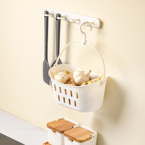 Dormitory hanging basket home creative hanging basket single hook storage basket with hook bathroom basket bath basket storage hollow hanging basket
