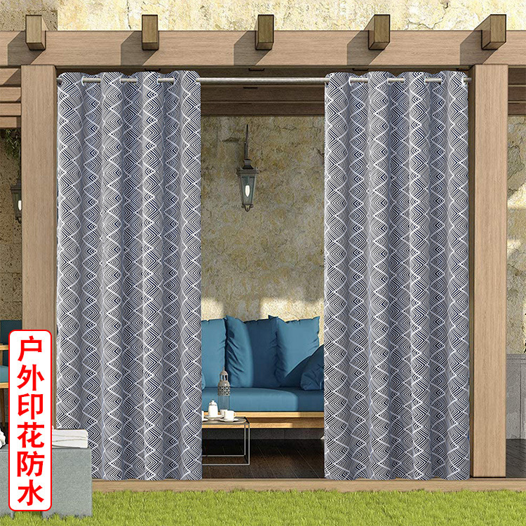On behalf of hair 【Picture】 geometric printing outdoor curtain waterproof outdoor terrace pergola garden outdoor curtain