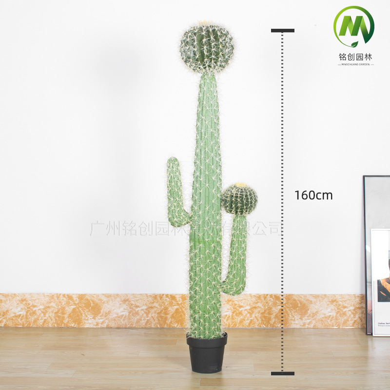 Planta tropical para paisajismo, columna de cactus de poliuretano, planta artificial grande en maceta, cactus de desierto, vara de medición decorativa. image 24