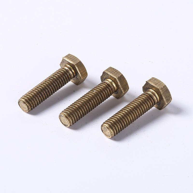 Copper material screw rod, copper bolt, hex head brass screw, copper external hex bolt M3 M4 M5 M6 M8 M10 M12