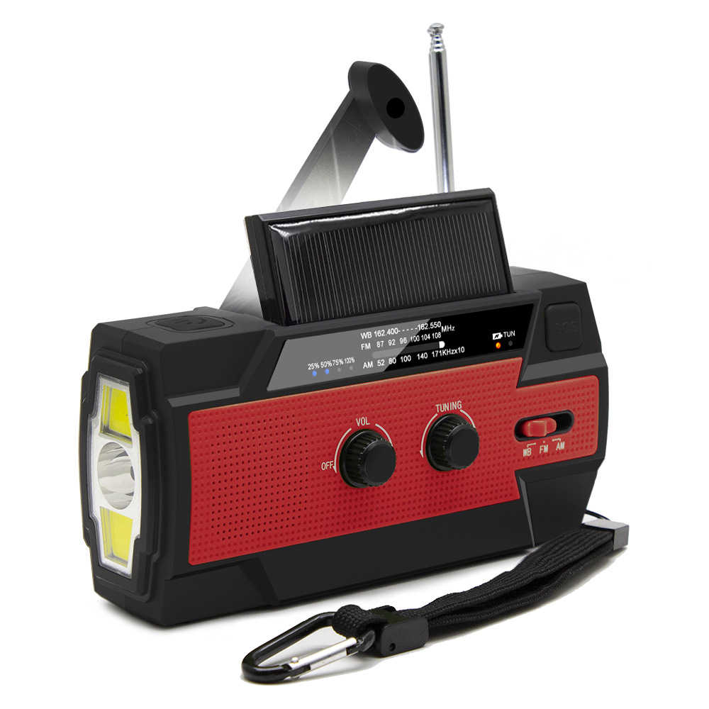 Amazon Hot Selling Manufacturer Two Dropshipping Solar Hand Crank Charging Emergency Radio With Flashlight Reading