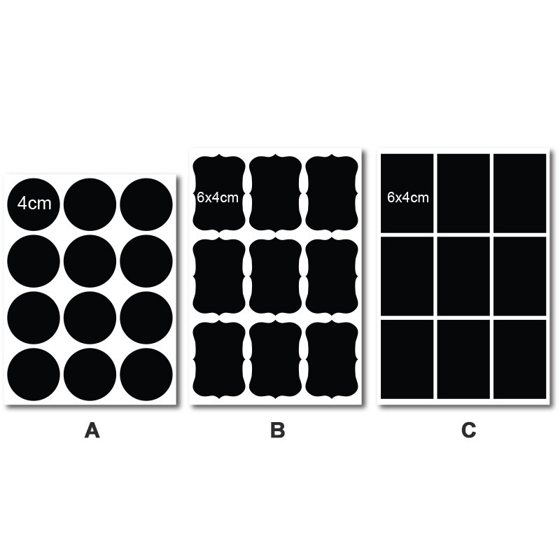 Black self-adhesive label rewritable frosted blackboard sticker 4cm round seasoning jar label sticker Black self-adhesive label rewritable frosted blackboard sticker 4cm round seasoning jar label sticker