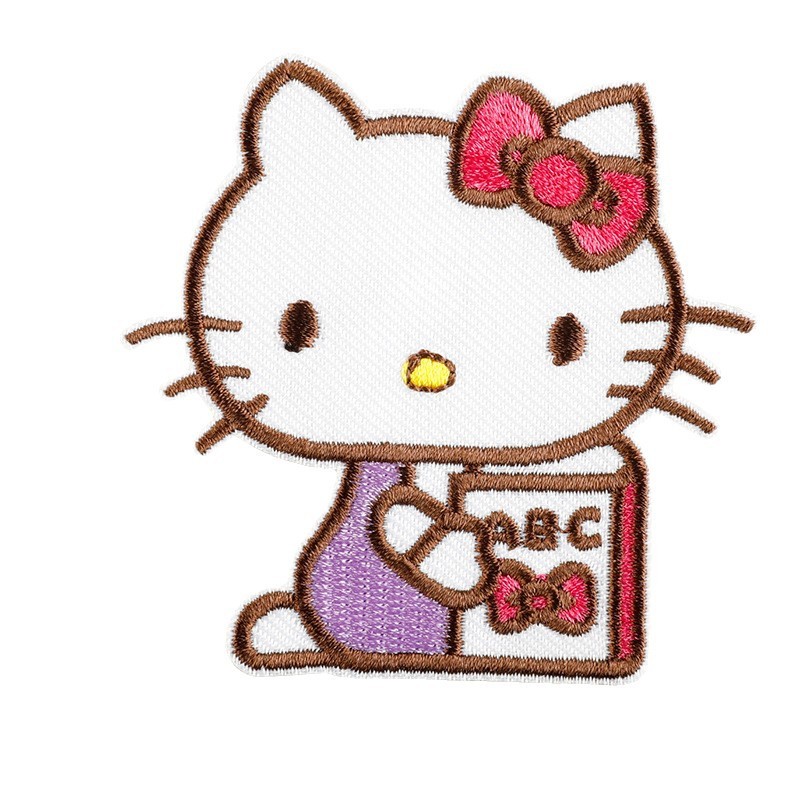 刺繍ラベルかわいい漫画アニメーション動物刺繍ステッカーアクセサリーパッチステッカー自己粘着アクセサリー既製卸売ステッカー|undefined