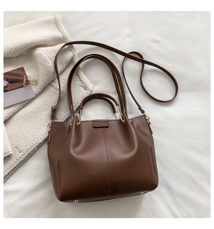 Moda retro simple bolso de mujer estilo transfronterizo de gran capacidad bolso de mano de tela PU bolso de hombro debajo de la axila