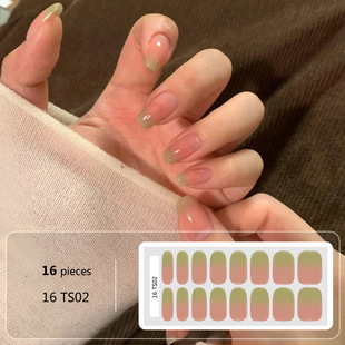 16-Finger Gradient Series Light-Free Gel Nail Art Stickers Cross-Border Popular Nail Stickers Nail Polish Film Long-Lasting Waterproof