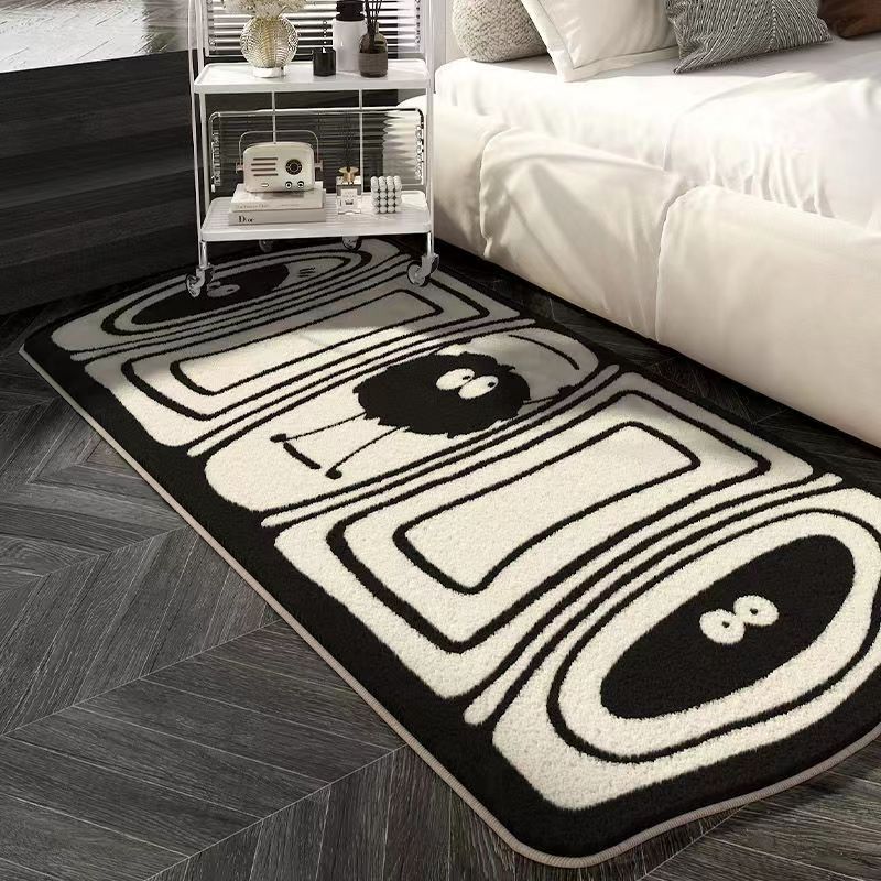 New trendy faux cashmere bed edge rug for winter home use, bedroom long strip thick rug, irregular, stain-resistant and non-slip pad