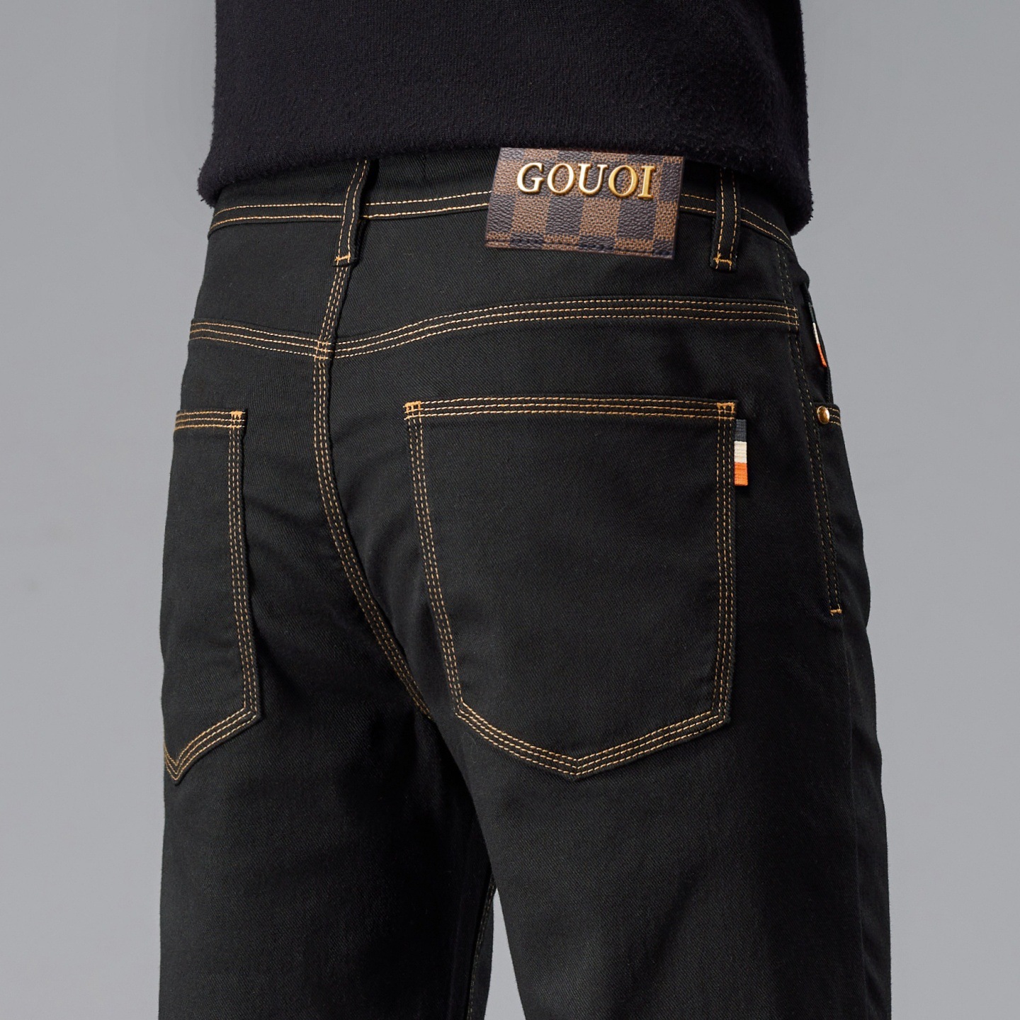 Kişi cins şalvarı, slim fit, uzanan parça, payız üçün