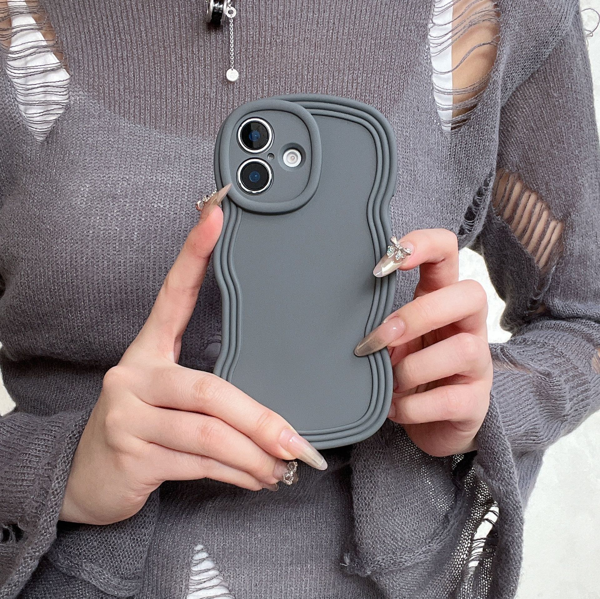 55g Weight iPhone Applicable Brands Phone Cases Classification Silica Gel Material Solid Color Pattern Simple Style Style Silica Gel Solid Color Simple Style Phone Cases Phone Accessories 5
