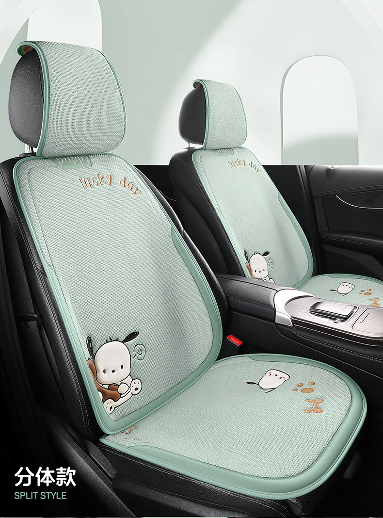 Car Seat Cushion for All Seasons, Cartoon Chunma Rear Three-Piece Car Seat Cushion, New Breathable Half-Pack Seat Cover for Women