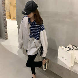 格子衬衫女春夏2024年新款法式小众衬衣高级设计感假两件上衣