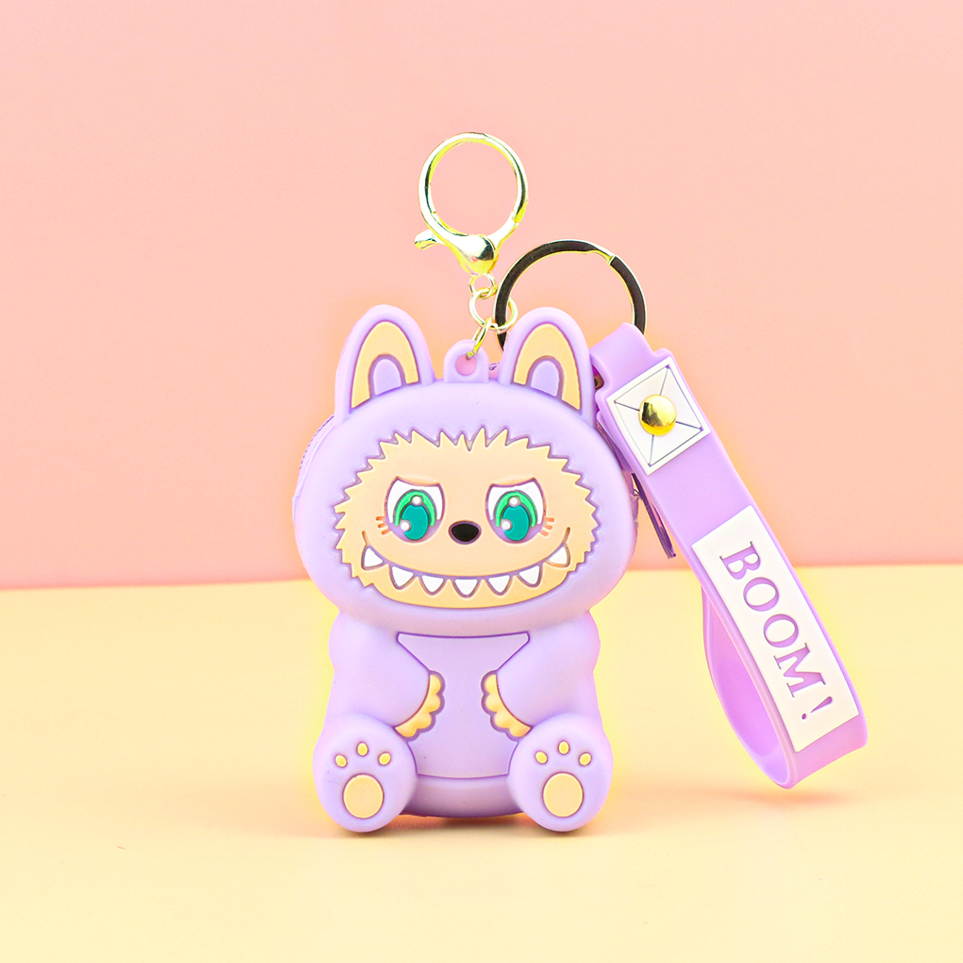 子供用ラブブ小銭入れシリコンプチギフトキーホルダーペンダントカードキャッチャーマシンプチギフトラブブ