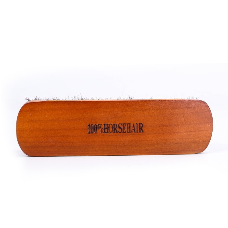 Horsehair brush shoe brush horsehair shoe polish brush multi-functional frosted suede leather cleaning and decontamination soft bristle interior polishing brush