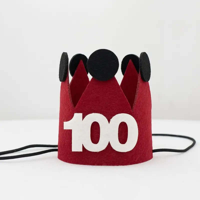 Libro rojo coronas rojas sombreros de cumpleaños digitales para niños sombreros de cumpleaños para niños y niñas atmósfera de aniversario accesorios de fotografía