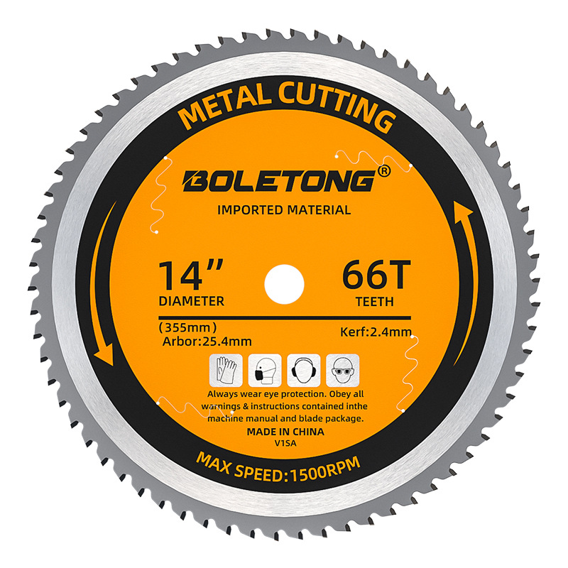 Hoja de sierra de corte en frío Boleton 355 10 / 14 pulgadas hoja de corte de metal especial para azulejos de acero de color roscados