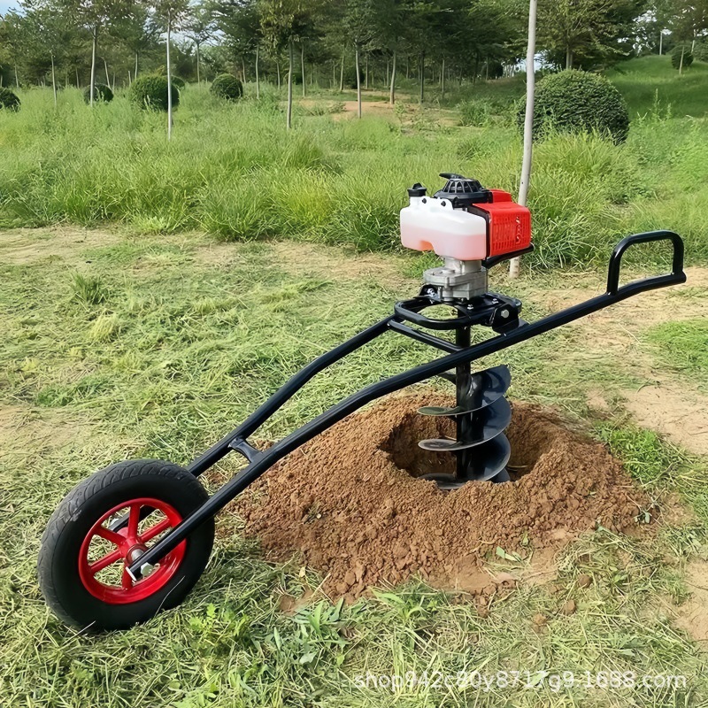 Truck-Mounted Gasoline-Powered Ground Drilling Machine for Digging Holes, Mountain Pole Drilling Machine, Garden Greening Tree Planting and Fertilization Drilling Machine