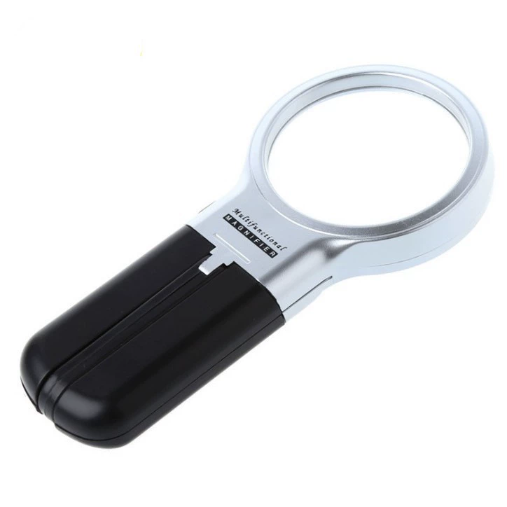 Большая 75-миллиметровая Складная лупа со светодиодной подсветкой, портативный кронштейн, настольный многоцелевой полимерный объектив HD 7006B