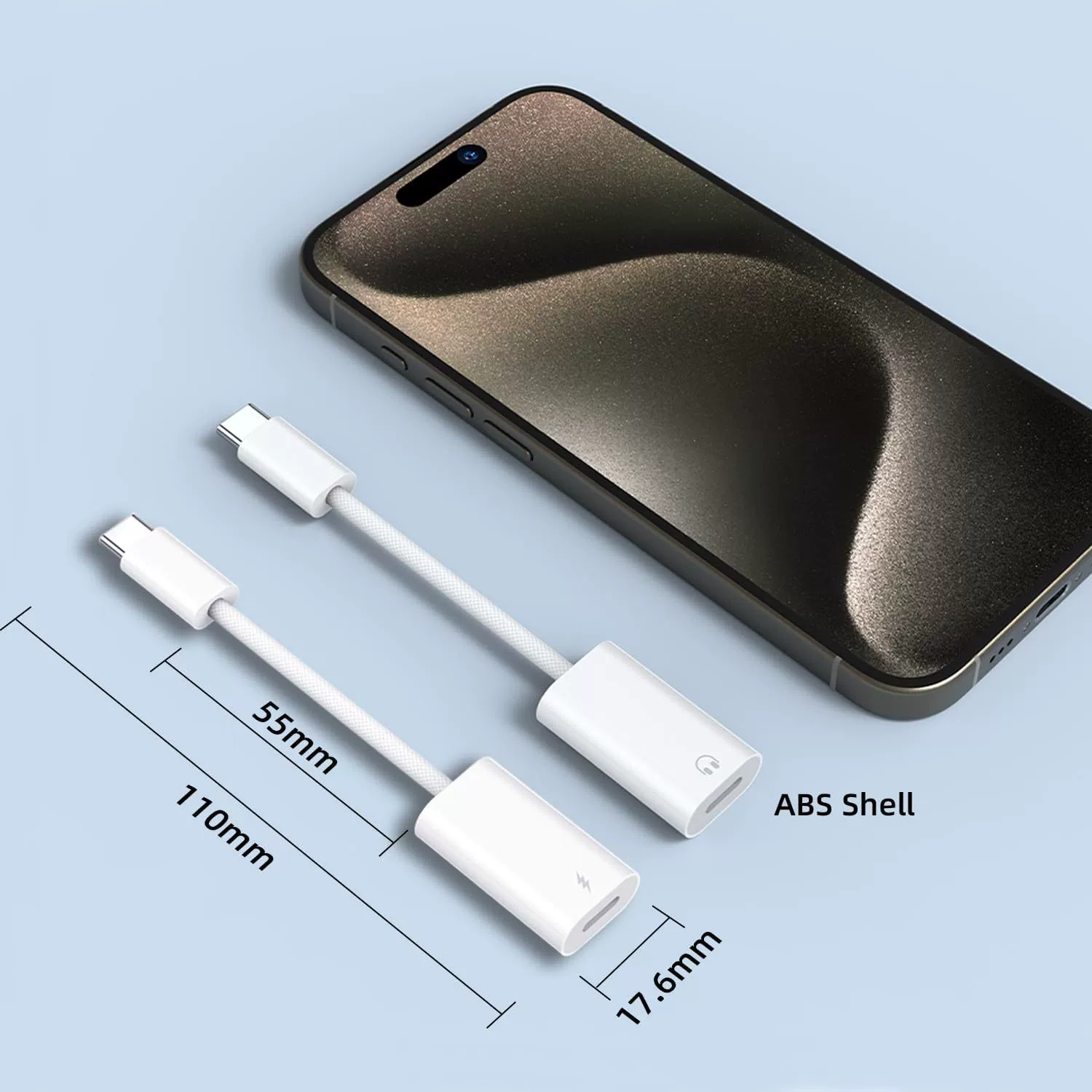 Адаптер USB-C (шт.) на Lightning (гн.), для iPhone 15/Plus/Pro