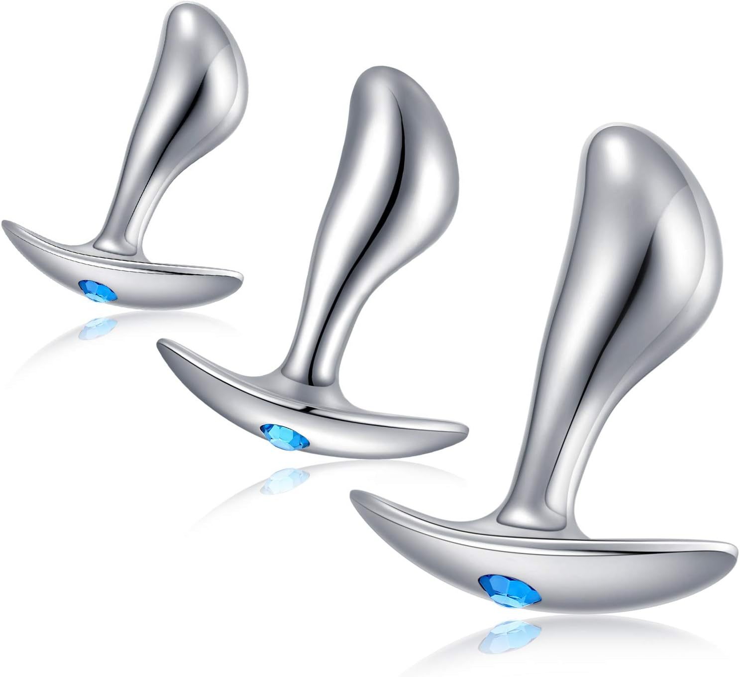 Stainless Steel Anchor Anal Plug with Gem Detail, Handle-Controlled Prostate Massager, Large Size — detail image 3