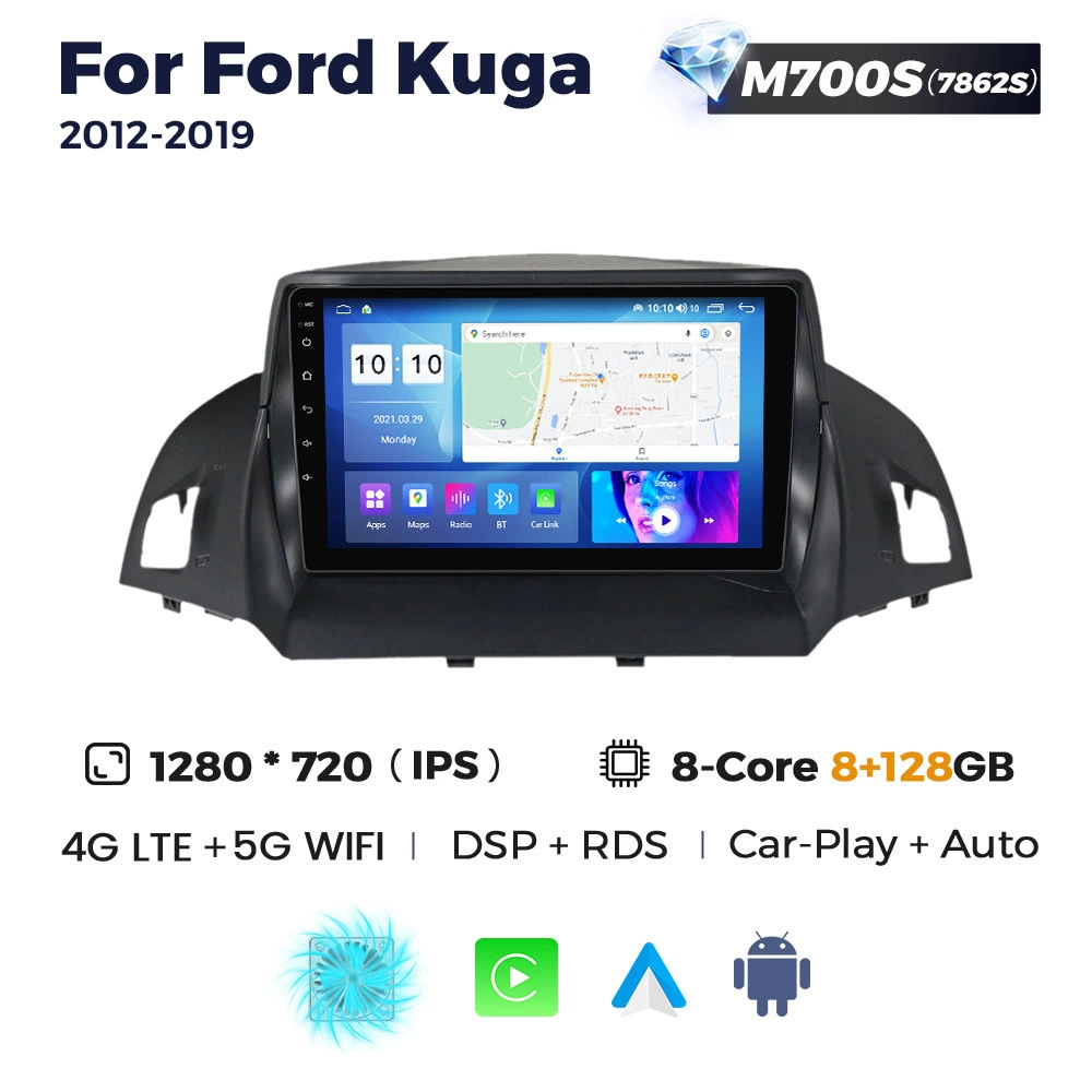 Подходит для Ford Kuga 2012-2019 Android большой экран центрального управления Bluetooth CARPLAY