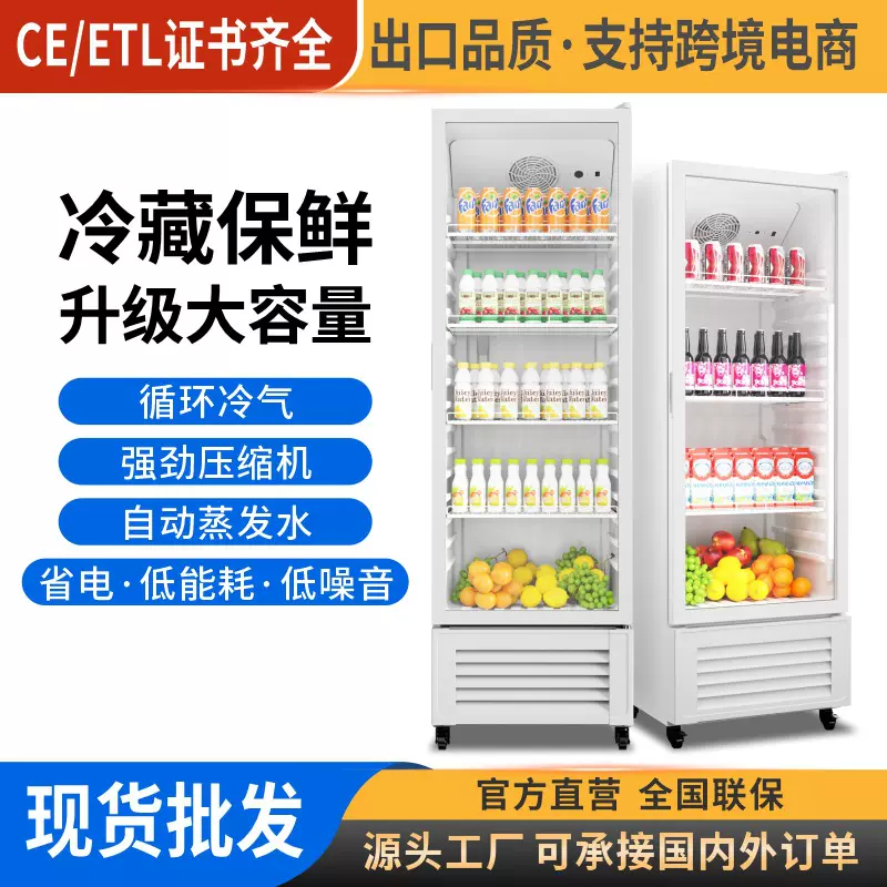 奥达信单门展示冷藏柜餐饮店食品储冰柜立式冰柜商用冰箱冷藏