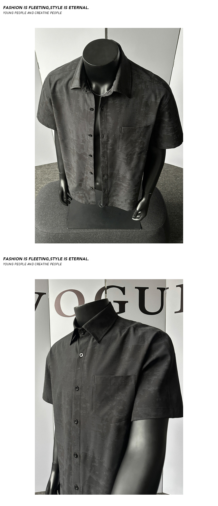 Oversized Kurzarmhemd Im Hong Kong Stil Mit Druck Für Den Sommer_voghion.com