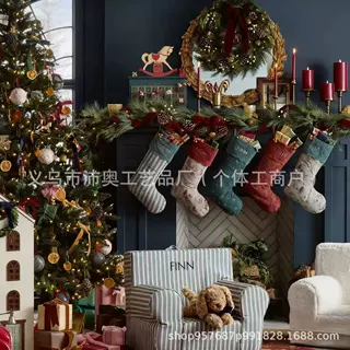 025圣诞Personalized Retro Christmas Stockings个性复古圣诞袜
