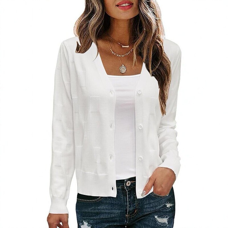 2026 New European and American Cross-Border Amazon Women's Soft Short Cardigan Casual Lightweight Shrug Sweater Top for Women 2026 New European and American Cross-Border Amazon Women's Soft Short Cardigan Casual Lightweight Shrug Sweater Top for Women