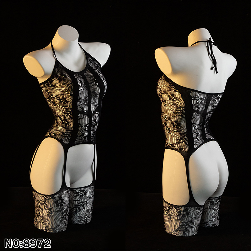 Body de Malla con Encaje y Tirantes de Nailon para Citas de Pareja