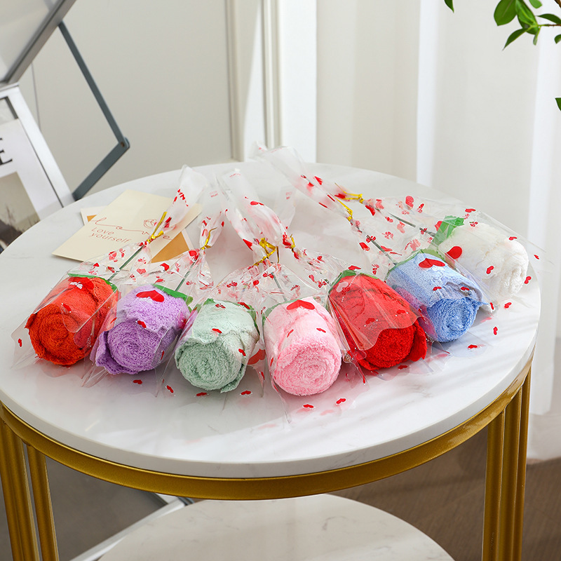 Creative Coral Velvet Towel Rose Bouquet Practical Gift for Company Meetings, Teacher's Day, and Women's Day