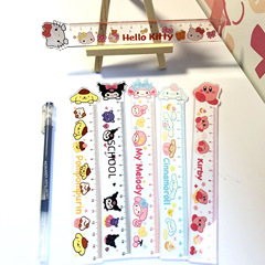 Transparent Colormi Cinnamon Dog Double Acrylic Ruler for Primary and Middle School Students Measuring Stationery 15CM Graduated Ruler