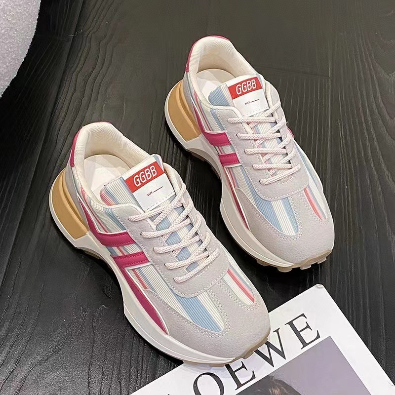 Nuevos zapatos de comercio exterior primavera grasa zapatos casuales de papá simple zapatos deportivos transpirables pequeños zapatos blancos al por mayor