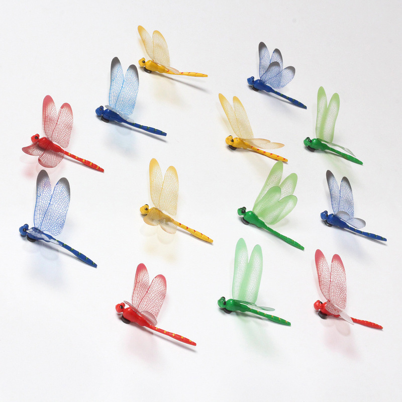 Factory wholesale 8.5cm simulation Dragonfly simulation plug-in Rod Dragonfly decoration three-dimensional refrigerator magnet Dragonfly