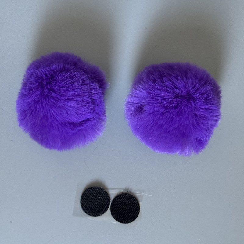 Auto Parts and Accessories – Universal Helmet Decoration Cute - round-bear-1-pair-dark-purple