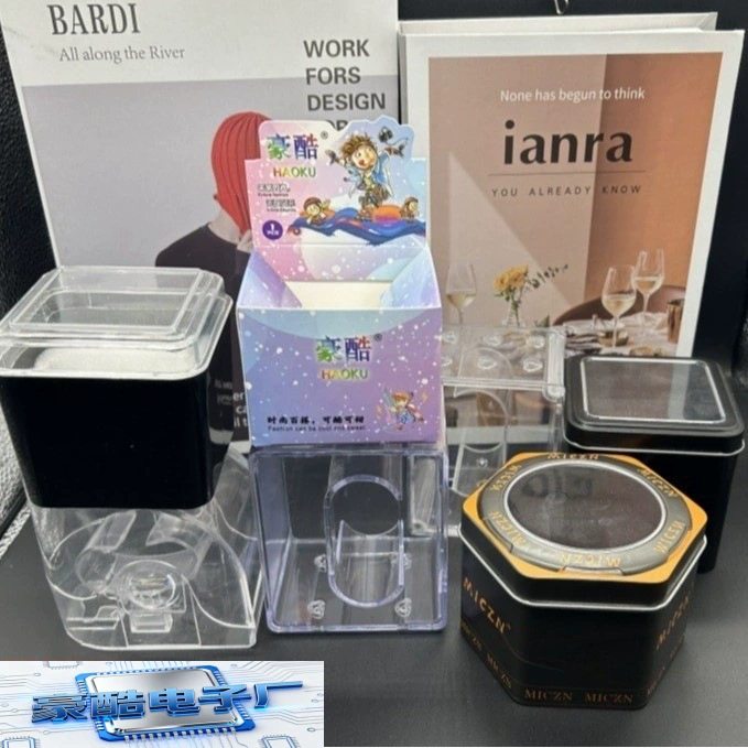 Коробка для часов, квадратная коробка, коробка-ящик, витрина для часов и электронных часов двойного назначения, прозрачная витрина.