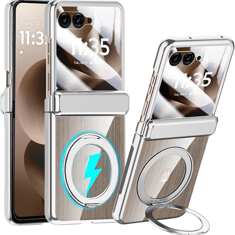 Suitable for Motorola Motorazr70Ultra Mobile Phone Case 360-Degree Rotating Magnetic Stand 60 Transparent Full-Cover Film