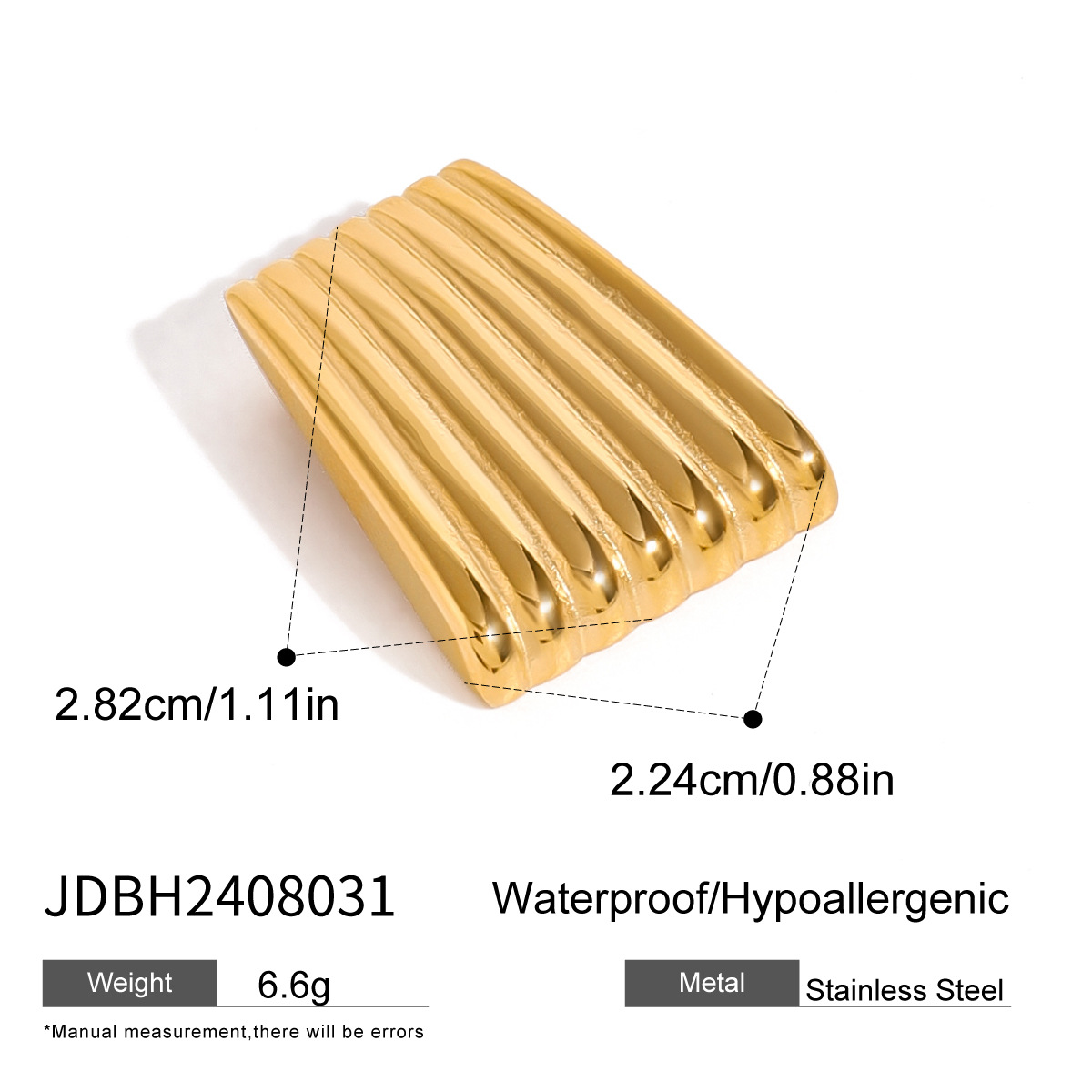 Wanxing estilo europeo y americano de acero inoxidable geometría cuadrada costilla broche femenino de alta calidad nicho de alta gama prendas de vestir joyas transfronterizas