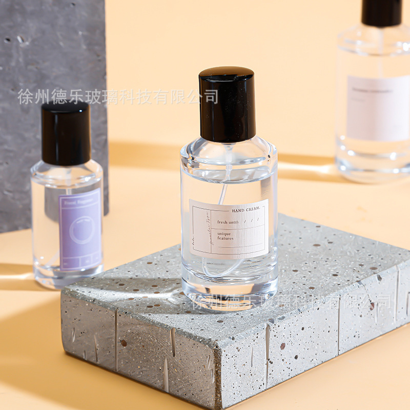 新品香水パックボトル30ml 50ml 100ml透明ガラス香水スプレーボトル圧着香水ボトル|undefined