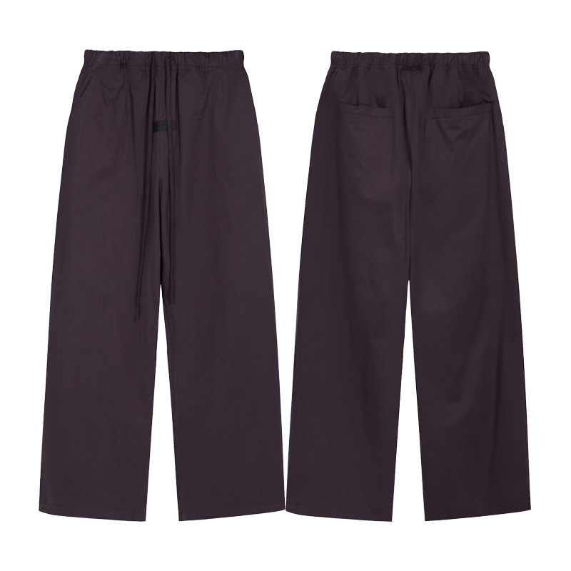 High Street doble línea ESSENTIALS FOG color sólido tejido de los hombres rectos sueltos pantalones casuales con cordón moda delgada