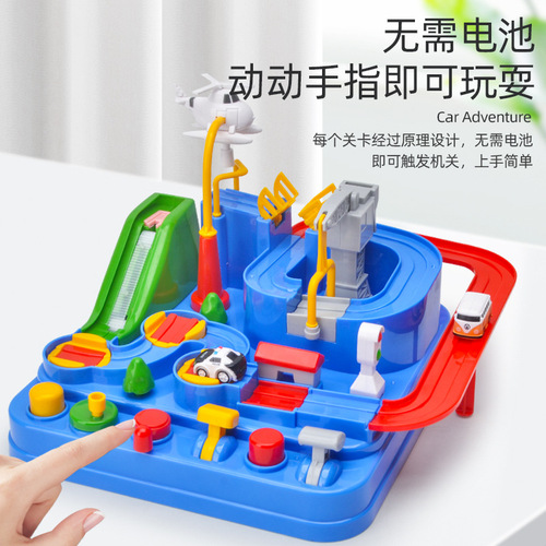 Children and boys new track car adventure parking lot small train girl toy gift set