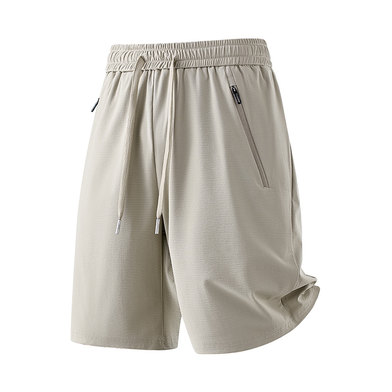 Ice Silk Sports Shorts for Men, Loose Fit, Large Size, Quick-Dry, Breathable, High Elasticity, Casual Five-Point Shorts, Summer Thin Beach Shorts