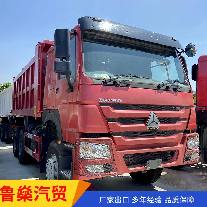 Перевозка бывшего в употреблении 10-колесного самосвала Howo, двухосного самосвала, 380-сильного контейнерного самосвала с задней разгрузкой.