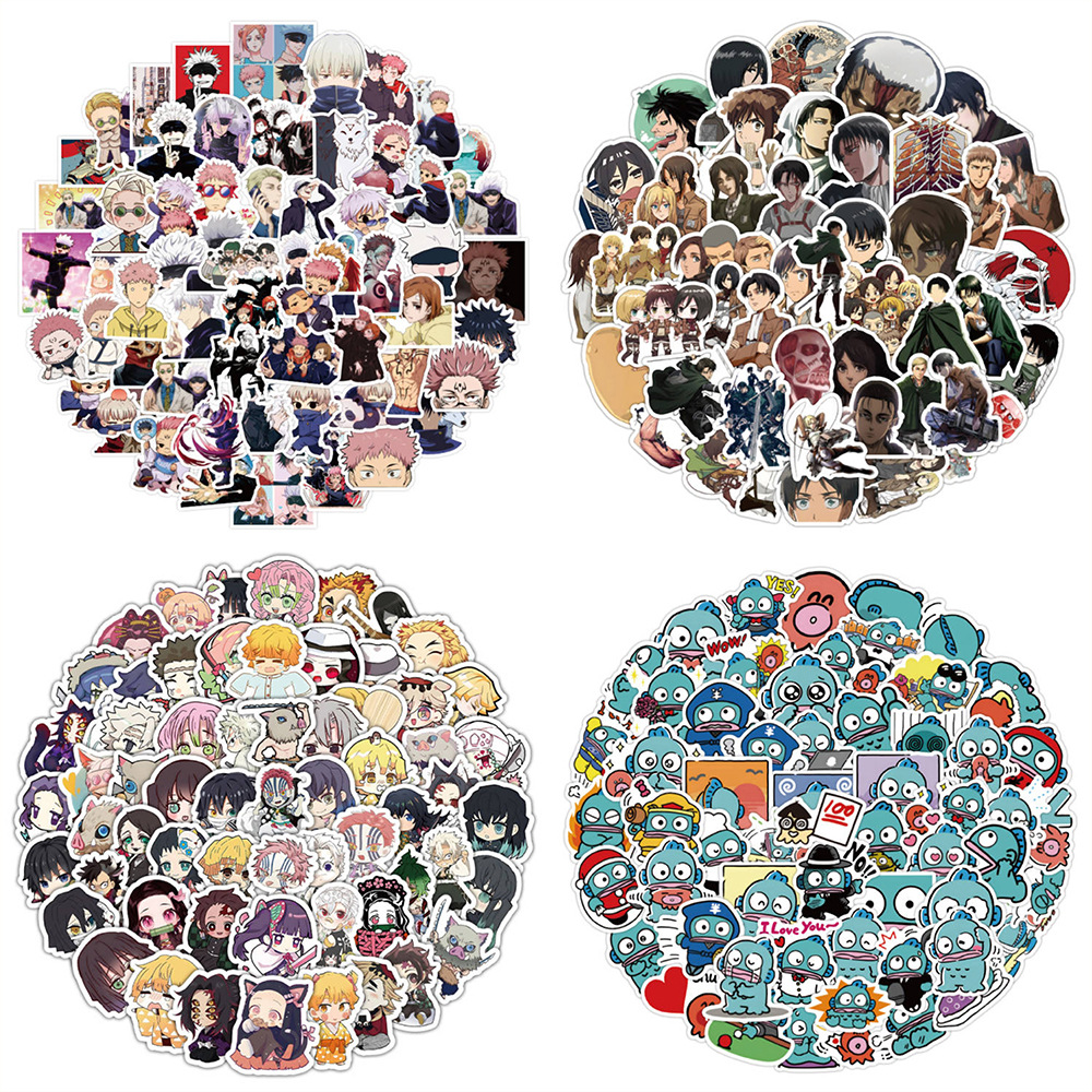 60/100 Japanese Anime Full Series Cartoon Stickers Demon Slayer Spell Return Creative Decoration Mobile Phone Case Water Cup Stickers