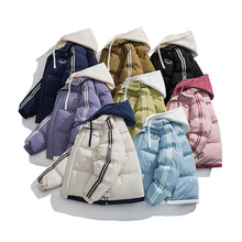 森马直播爆款两条杠棉服男2024假两件连帽潮牌加厚保暖棉衣服情侣