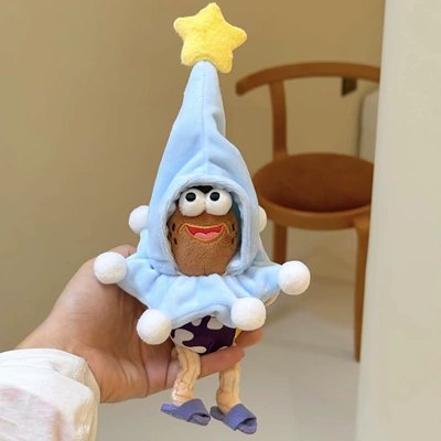 Pluş açarlıqlar — Keychain Plush Toy Funny - blue-magician-happy-fish-small-pendant-genuine-authorization