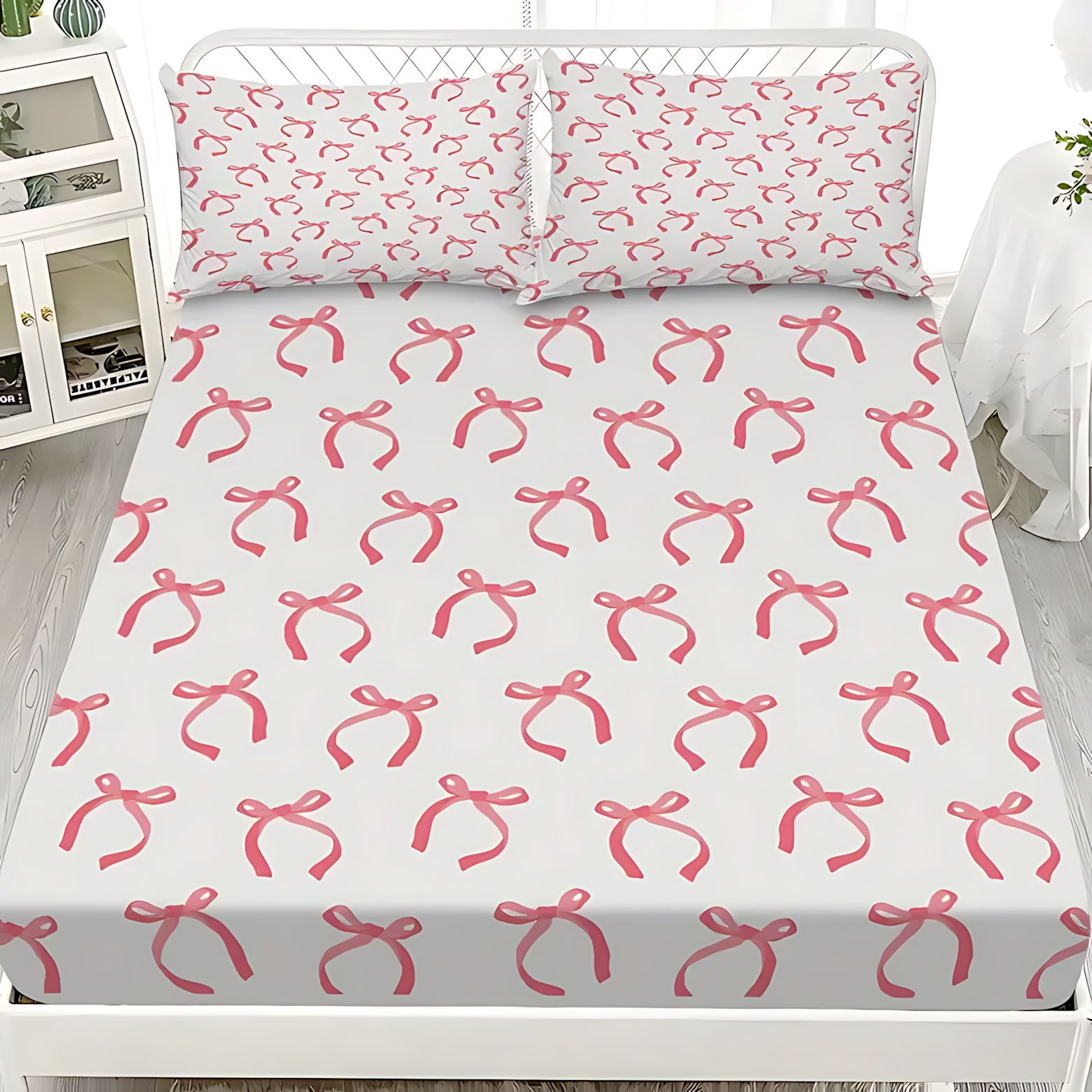 TEMU / JIT transfronterizo rosa arco de impresión digital HD cama de cama de cama de cama de cama