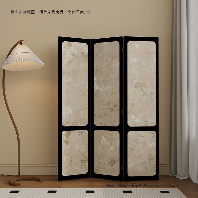 French-Style Vintage Floral Screen Partition for Living Room, Dining Room, Sofa Background, Entranceway, Decorative Movable Folding Screen