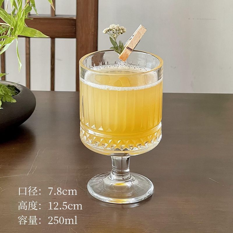 热红酒玻璃杯高脚杯甜品杯冷饮杯鸡尾酒杯创意玻璃杯高颜值ins风|undefined