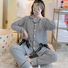 秋冬纯棉月子服时尚大码孕产妇保暖喂奶衣空气棉夹层哺乳睡衣套装