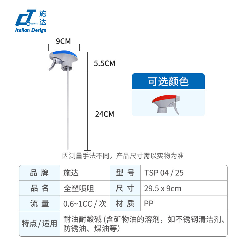 Shida espuma alcohol, resistencia a ácidos y álcalis, resistencia al aceite, podredumbre, desinfección, boquilla de color, boquilla, cuerpo de botella, regado, regadera de flores, limpieza, limpieza